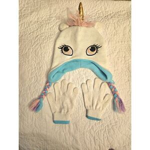 Whimsical Unicorn Winter Hat & Glove Set – Girls’ Cozy Cold Weather Accessories
